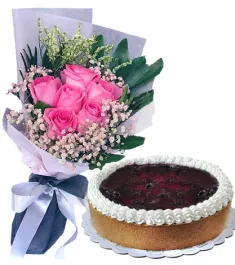 send roses bouquet with cheesecake philippines